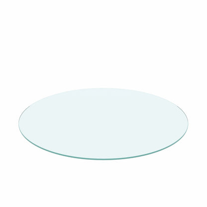 36" Round Tempered Glass Table Top Clear Glass 1 / 4" Thick Flat Polished Edge - Transparent