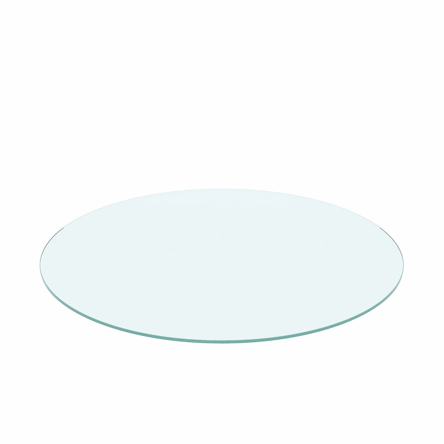 36" Round Tempered Glass Table Top Clear Glass 1 / 4" Thick Flat Polished Edge - Transparent