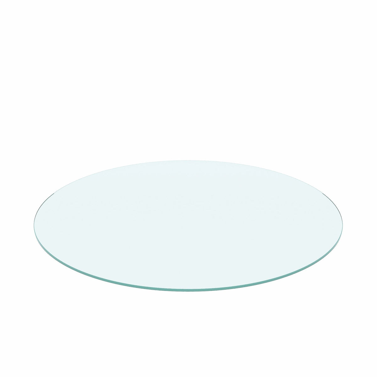36" Round Tempered Glass Table Top Clear Glass 1 / 4" Thick Flat Polished Edge - Transparent