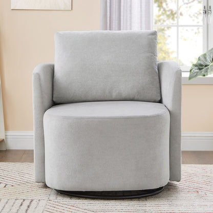 360° Modern Swivel Chair With Upholstered Curved Design