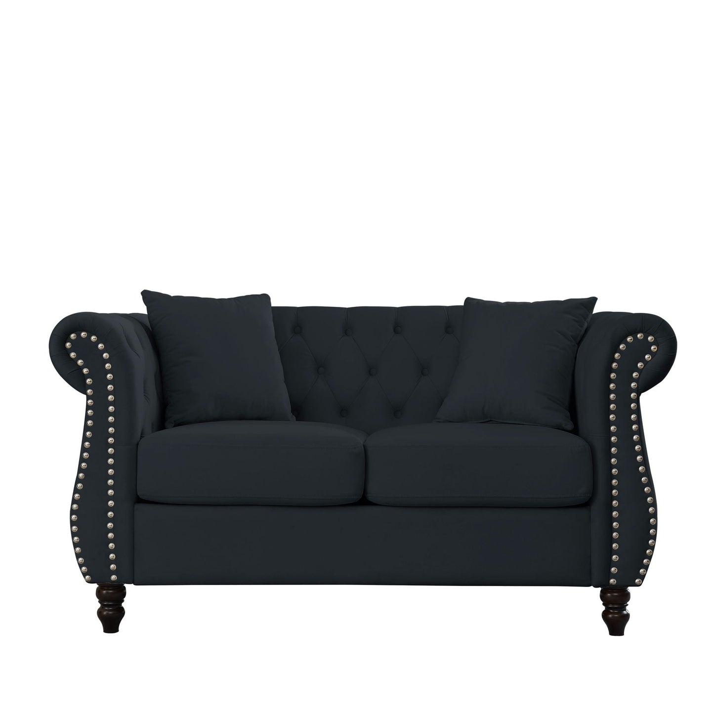 Chesterfield Sofa With Rolled Arms And Nailhead Trim