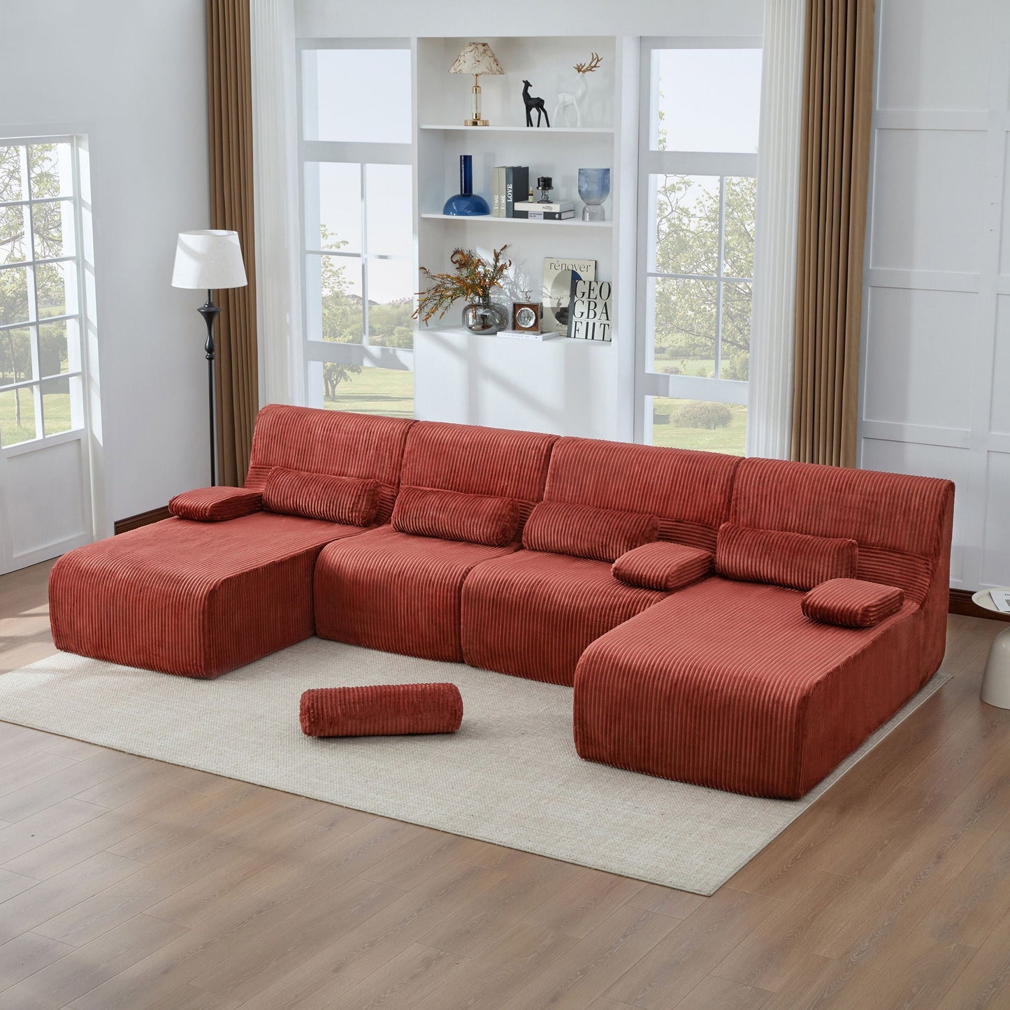 Oversized Sectional Sofa, Living Room Seating With Modular Design