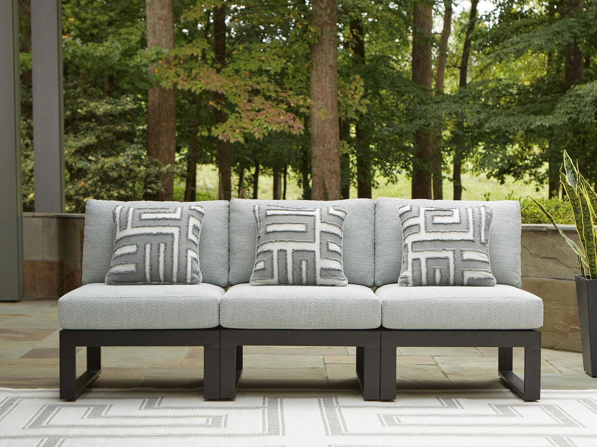 Beachloft - 3-Piece Outdoor Sectional - Black / Gray