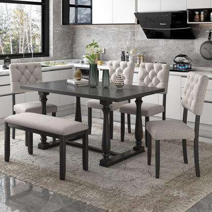 6 Piece Dining Set Retro Style