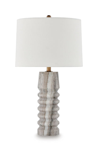 Desmont - Marble Table Lamp - White / Beige / Gray