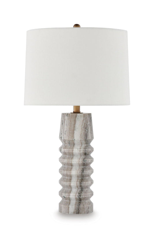 Desmont - Marble Table Lamp - White / Beige / Gray