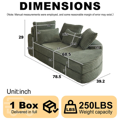 Semi Circular 2 In 1 Sofa Bed With Neck Pillow