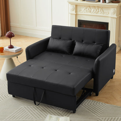 Convertible Sleeper Sofa Bed With 3 USB Ports