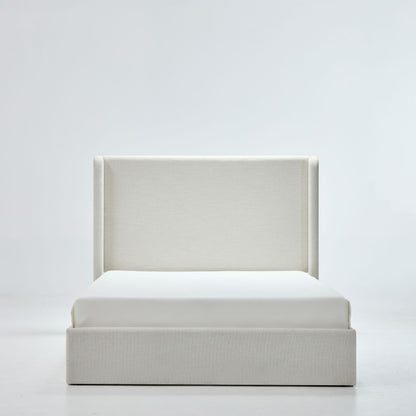 Carmen - Minimalist Upholstered Wingback Bed Frame With High Headboard