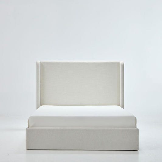 Carmen - Full Size Upholstered Wingback Bed - Ivory