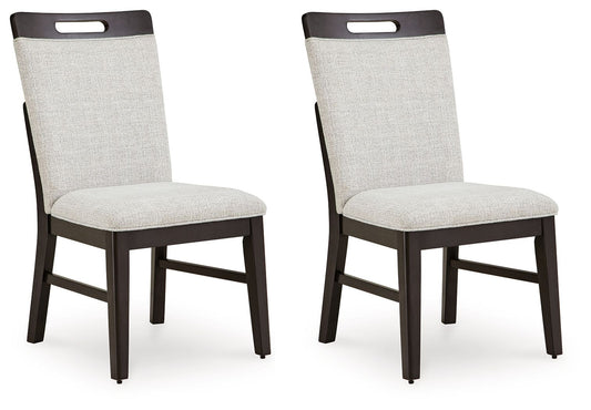 Neymorton - Dining Upholstered Side Chair (Set of 2) - Light Gray / Brown