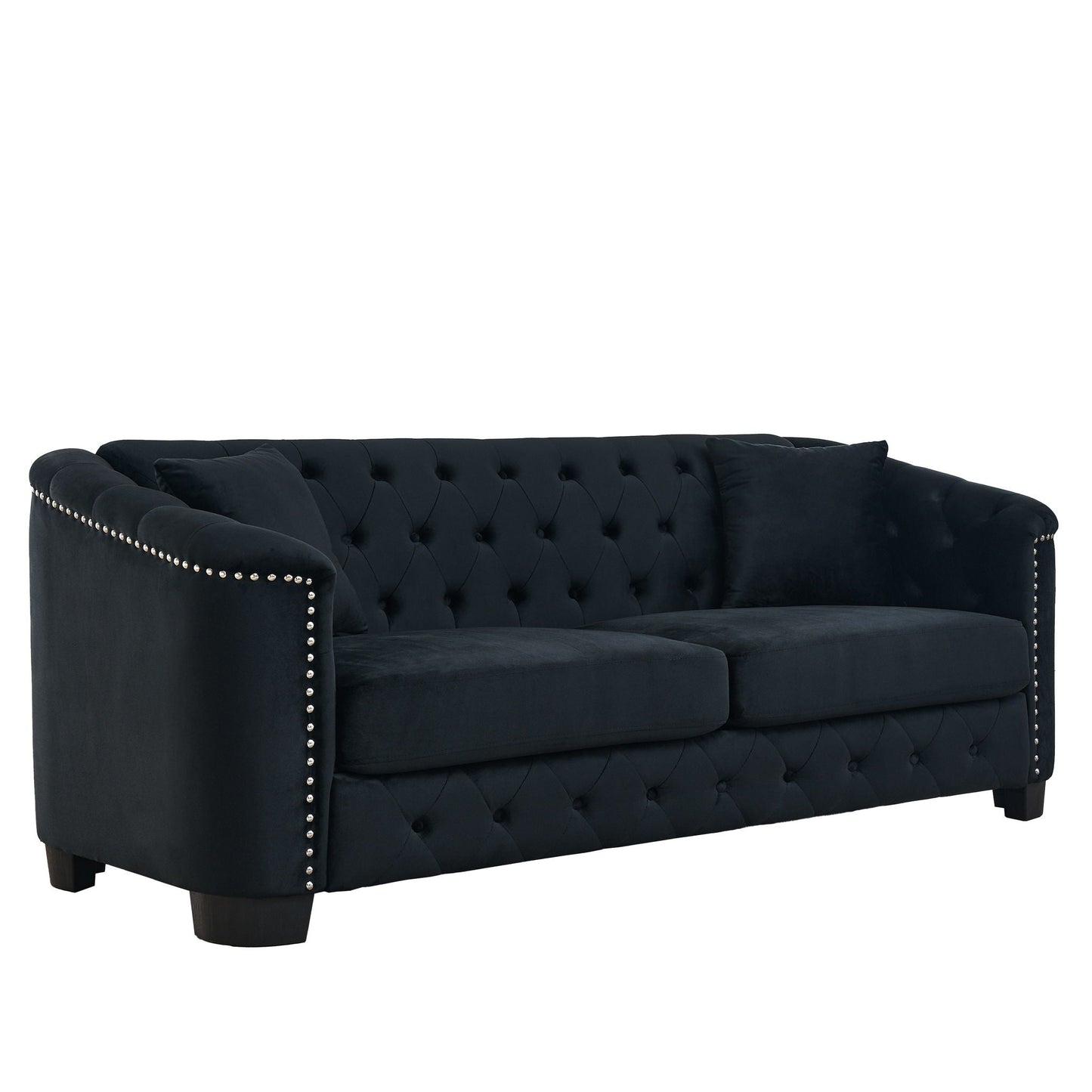 Modern Chesterfield Sofa With Tufted Backrest For Living Room