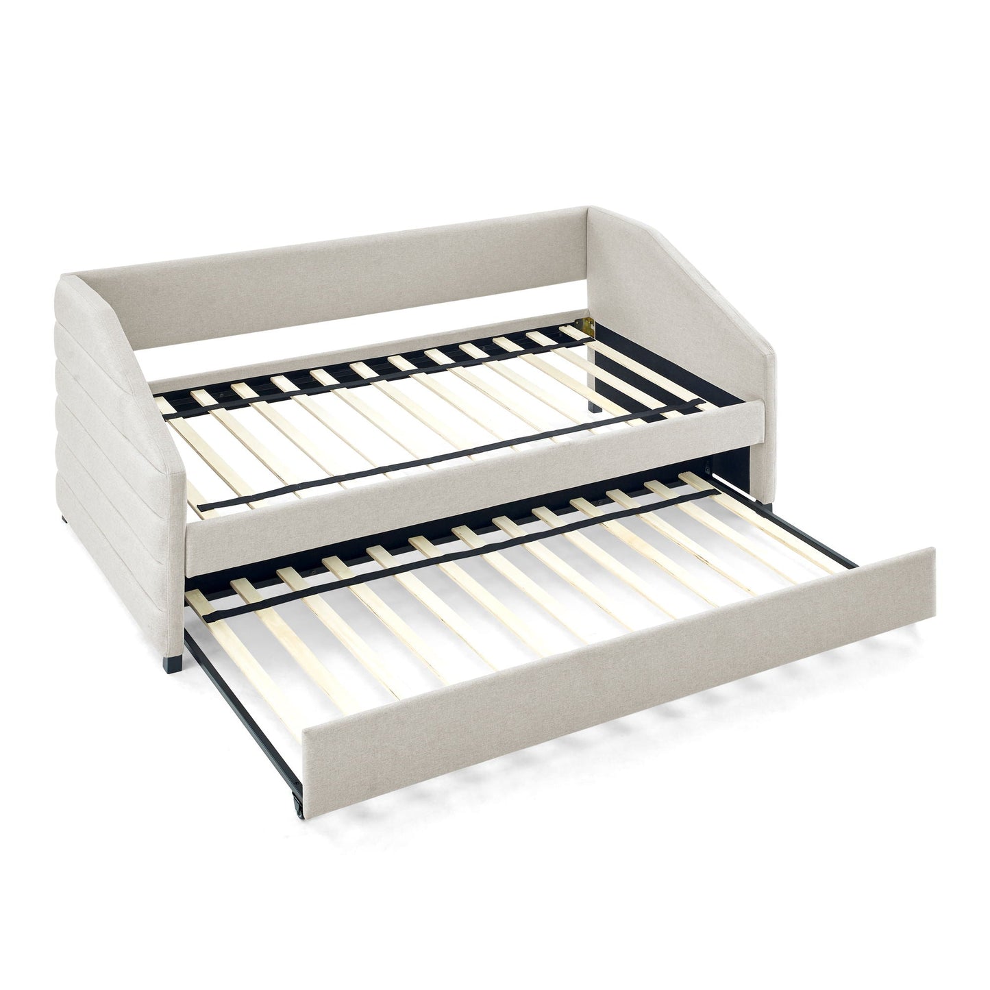 Elegant Daybed With Trundle Upholstered Tufted Sofa Bed