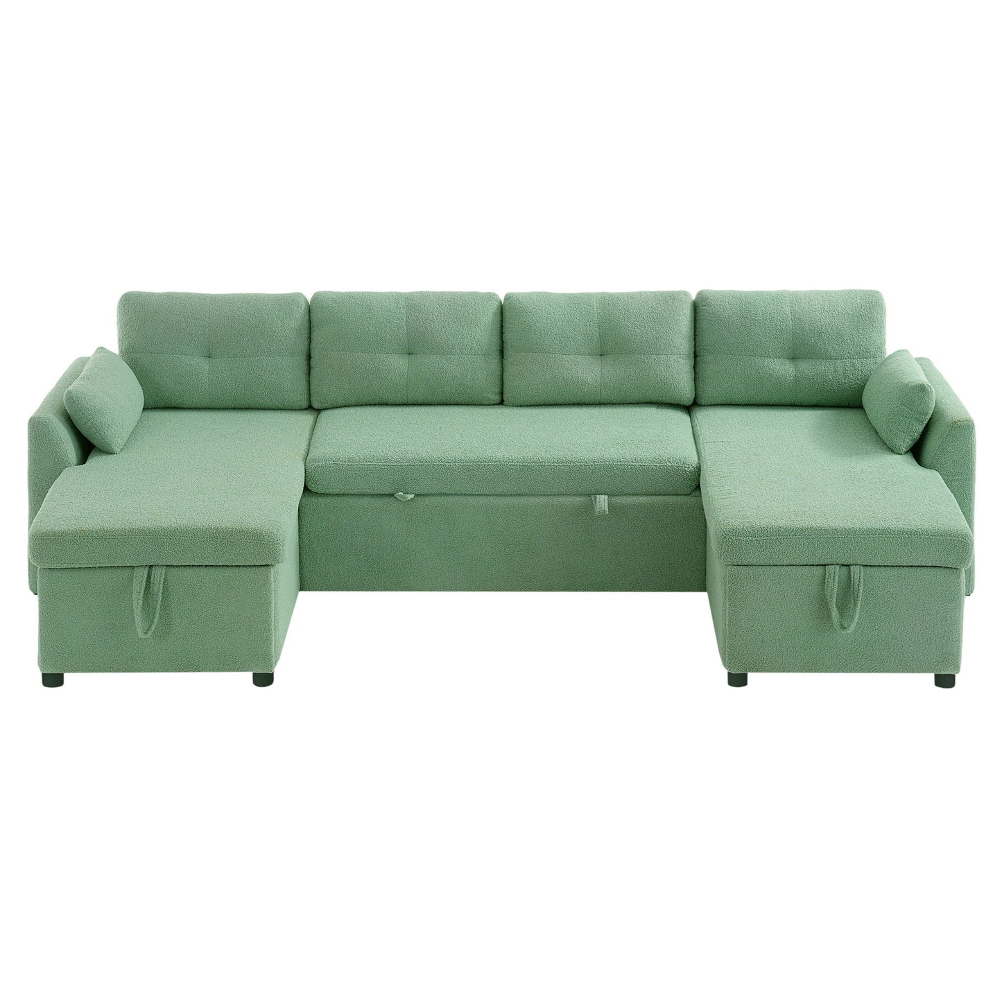U-Shaped Sectional Sofa Bed With Storage And USB Ports