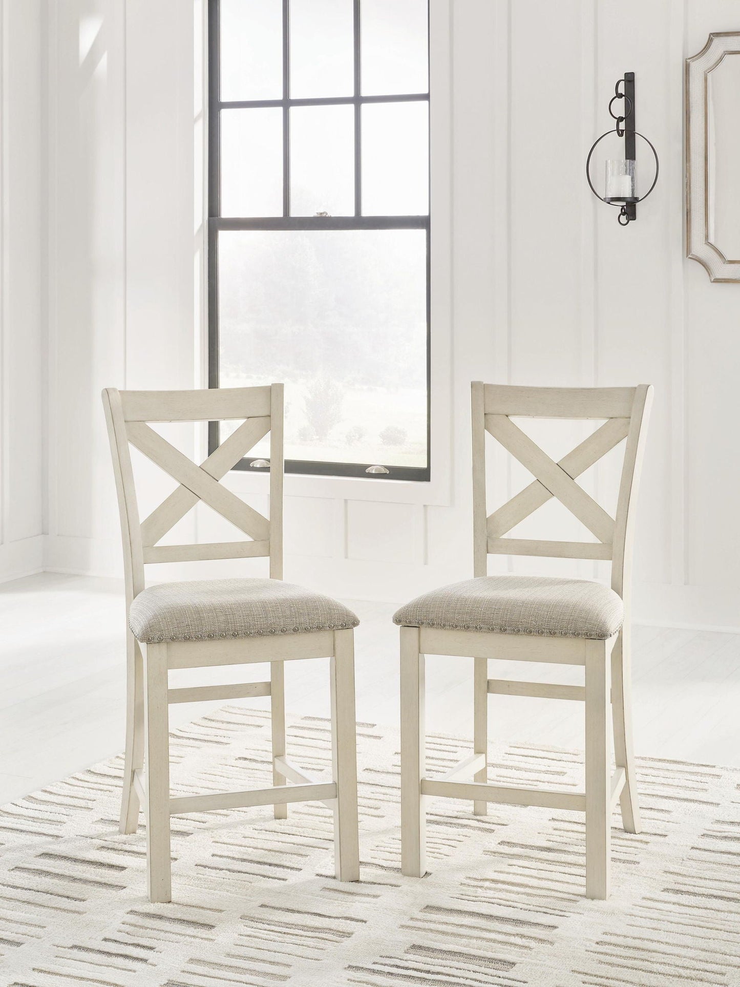 Robbinsdale - Upholstered Barstool (Set of 2) - Antique White