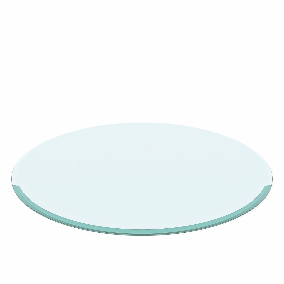 30" Round Tempered Glass Table Top Clear Glass 2 / 5" Thick Beveled Polished Edge - Transparent