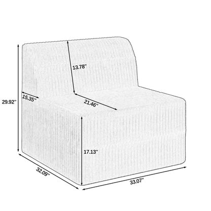 Modern Minimalist Sleeper Sofa, Compressed Sectional Single Seat