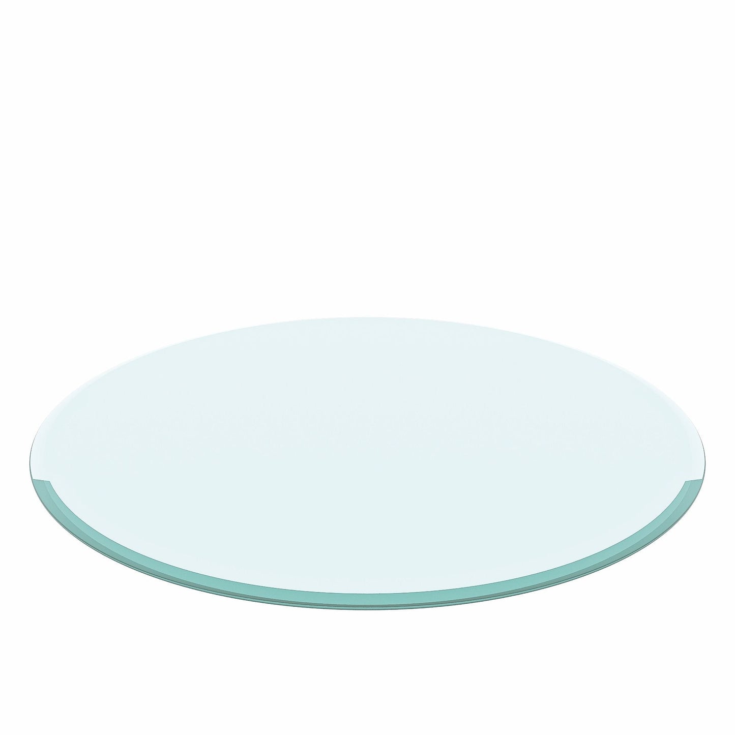 24" Round Tempered Glass Table Top Clear Glass Beveled Polished Edge