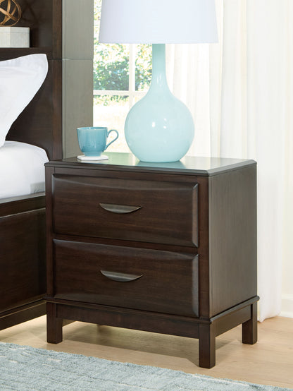 Vanmore - Two Drawer Night Stand - Dark Brown