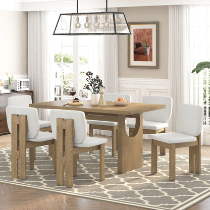 Dining Table Set For 6 With Upholstered Chairs