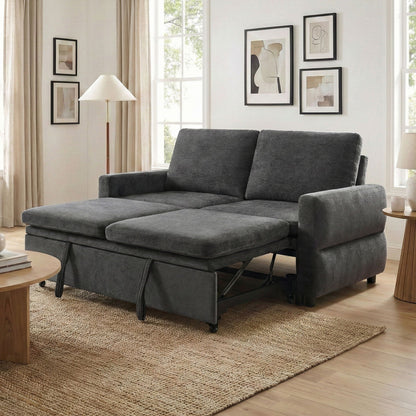 Convertible Sofa Bed Loveseat With Adjustable Backrest And USB Ports