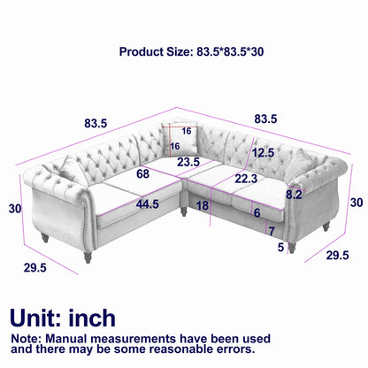Streamline Modern L-Shaped Corner Sofa