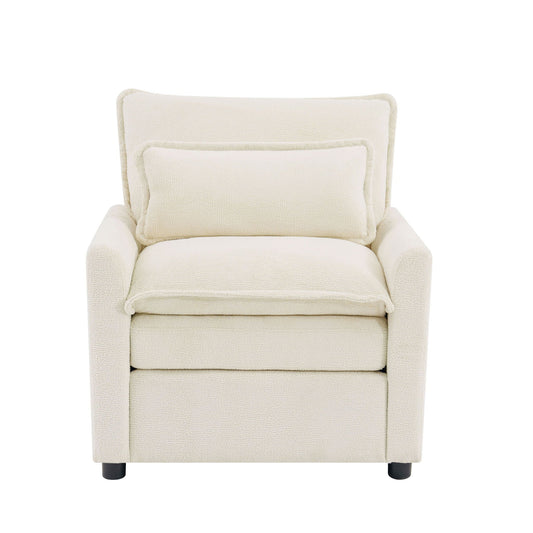 Modern Single Seat Accent Chair With Side Storage Pockets