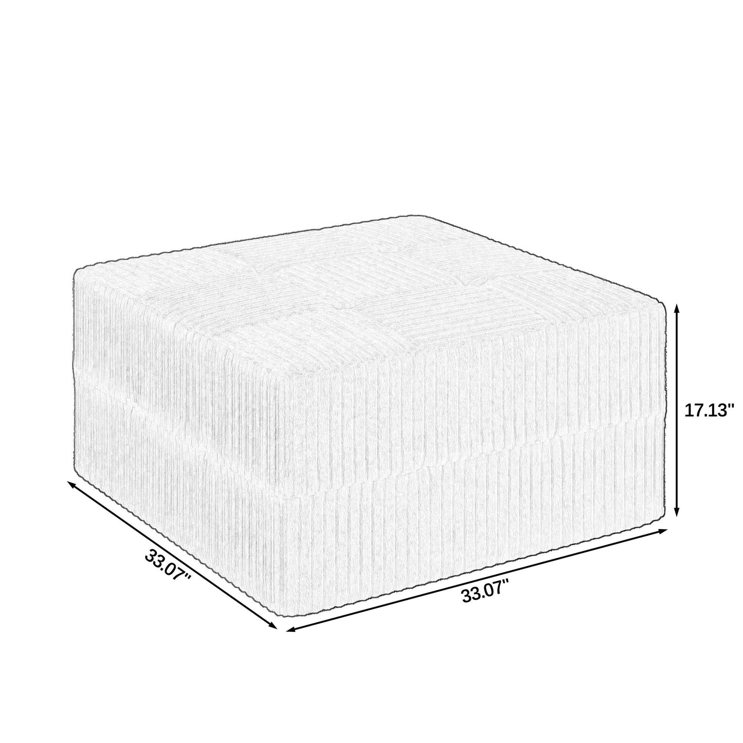 Modern Minimalist Ottoman Sofa Compressed Sectional Couch Sleeper