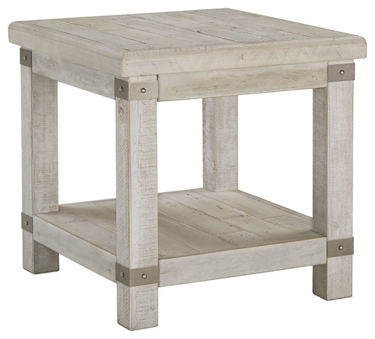 Carynhurst - Rectangular End Table - White Wash Gray