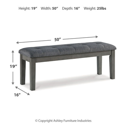 Hallanden - Large UPH Dining Room Bench - Black / Gray