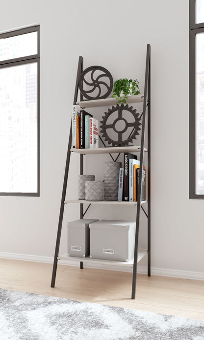 Bayflynn - White / Black - Bookcase - 4 Open Shelves