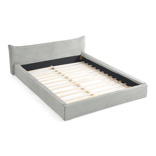 Modern Upholstered Bed Frame With Curved Headboard