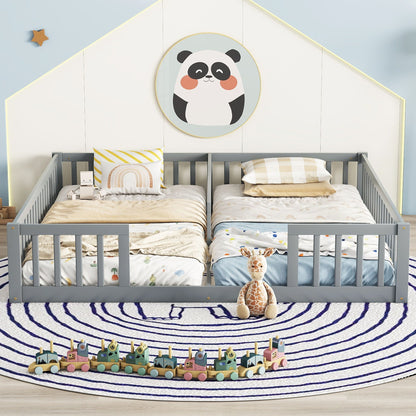 Double Floor Bed With Fence, Guardrails, Without Door