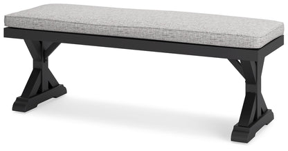 Beachcroft - Bench With Cushion - Black / Light Gray