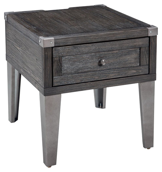 Todoe - Rectangular End Table - Dark Gray