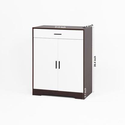 Freestanding Wooden Shoe Cabinet, 4 Tier Organizer With Drawer