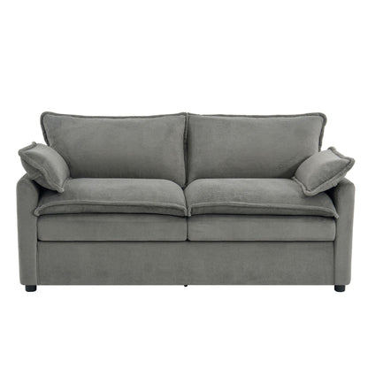 Modern Loveseat Sofa, Upholstered Couch With Side Storage Pockets