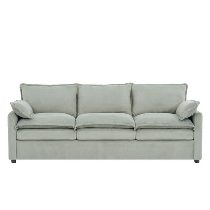 Modern 3 Seater Sofa With Side Storage Pockets For Living Room