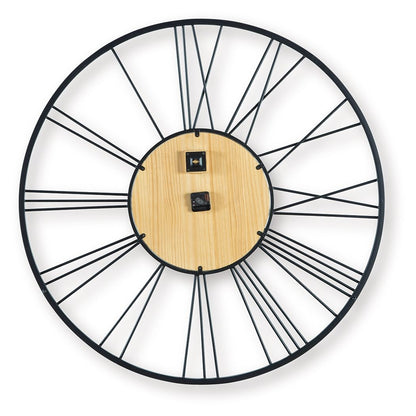 Brockett - Wall Clock - Black / Natural