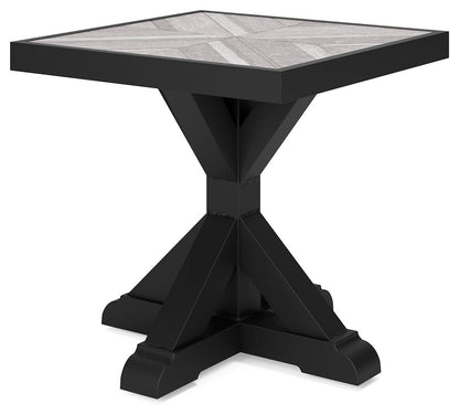 Beachcroft - Square End Table - Black / Light Gray