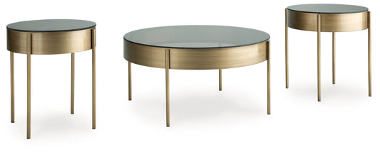 Jettaya - Occasional Table Set (Set of 3) - Brushed Brass