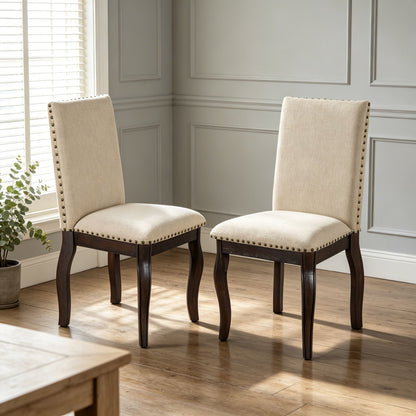 Upholstered Dining Chairs With Nailhead (Set of 2)