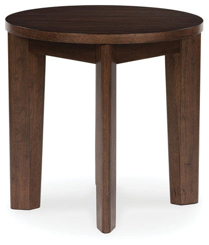 Korestone 2 - Round End Table - Dark Brown