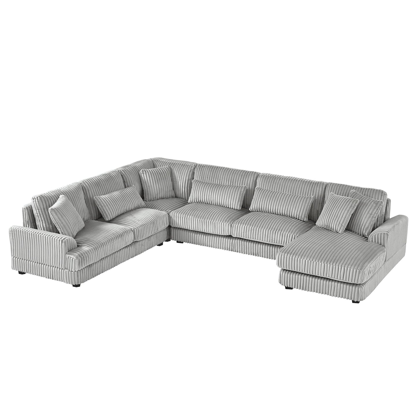 Oversized Sectional Sofa U - Shaped Sofa Couch Modern Sofa Upholstered In Soft With A Chaise Lounge For Living Room