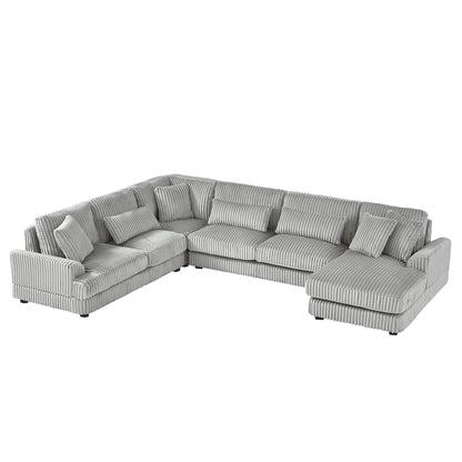 Oversized Sectional Sofa U - Shaped Sofa Couch Modern Sofa Upholstered In Soft With A Chaise Lounge For Living Room