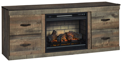 Trinell - TV Stand With Electric Fireplace - Brown