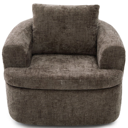 Modern Swivel Barrel Chair With Dual-Layer Cushion