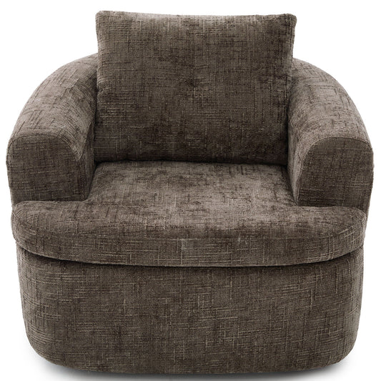 Modern Swivel Barrel Chair With Dual-Layer Cushion