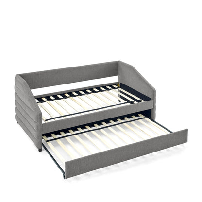 Elegant Daybed With Trundle Upholstered Tufted Sofa Bed