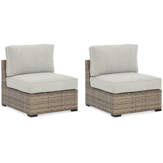 Calworth - Armless Chair w/Cushion (Set of 2) - Beige